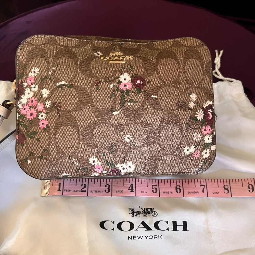 Coach Pink and Brown Floral Bag